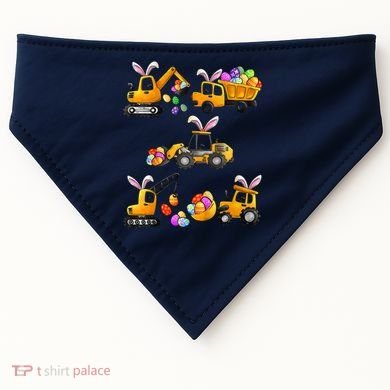 Easter day Bunny Construction Trucks Funny Boy USA-Made Doggie Bandana