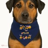 Easter day Bunny Construction Trucks Funny Boy USA-Made Doggie Bandana thumb 1