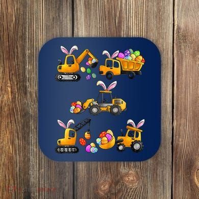 Easter day Bunny Construction Trucks Funny Boy Coaster