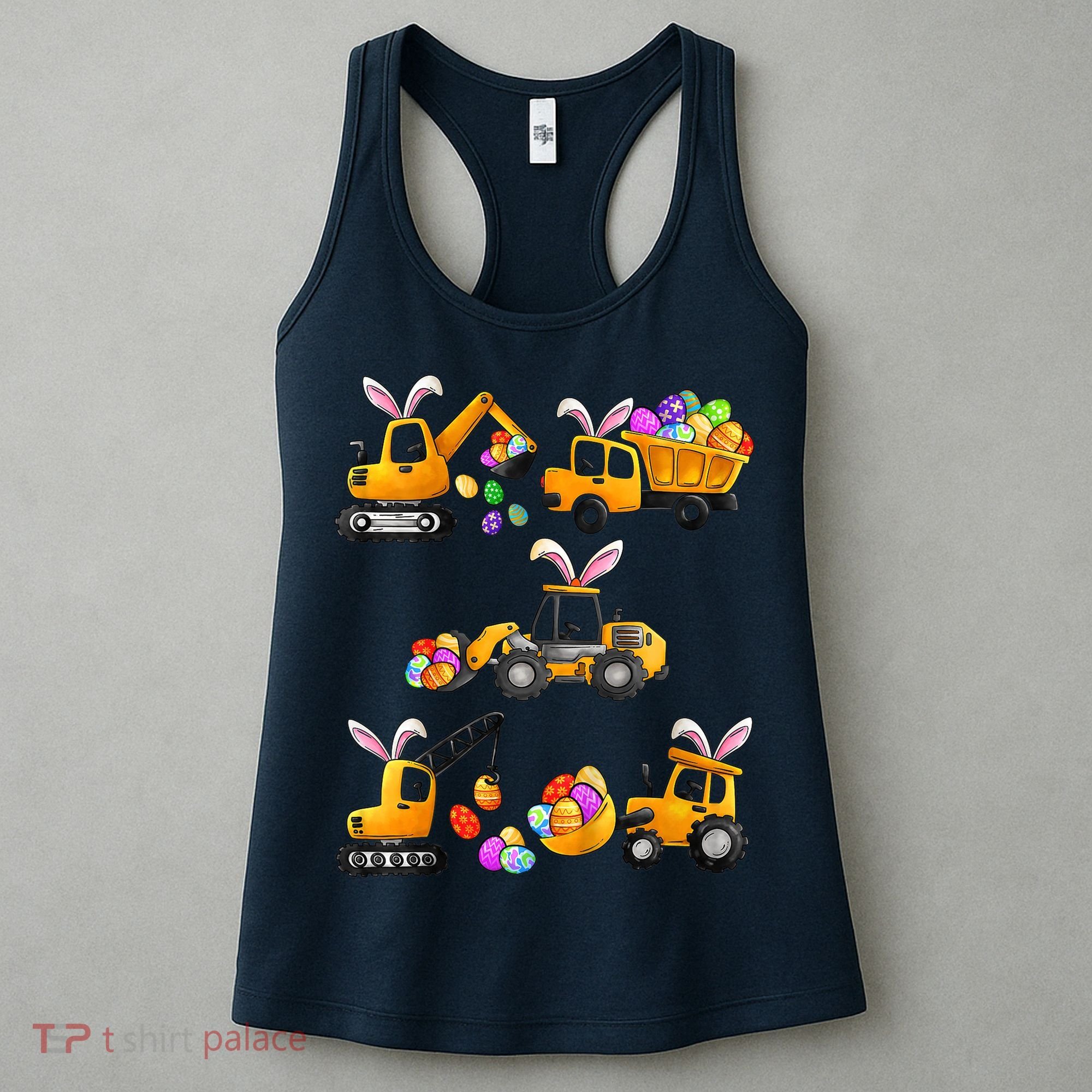 Easter day Bunny Construction Trucks Funny Boy Women's Tank Top