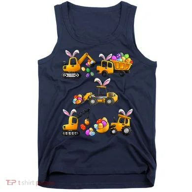 Easter day Bunny Construction Trucks Funny Boy Tank Top