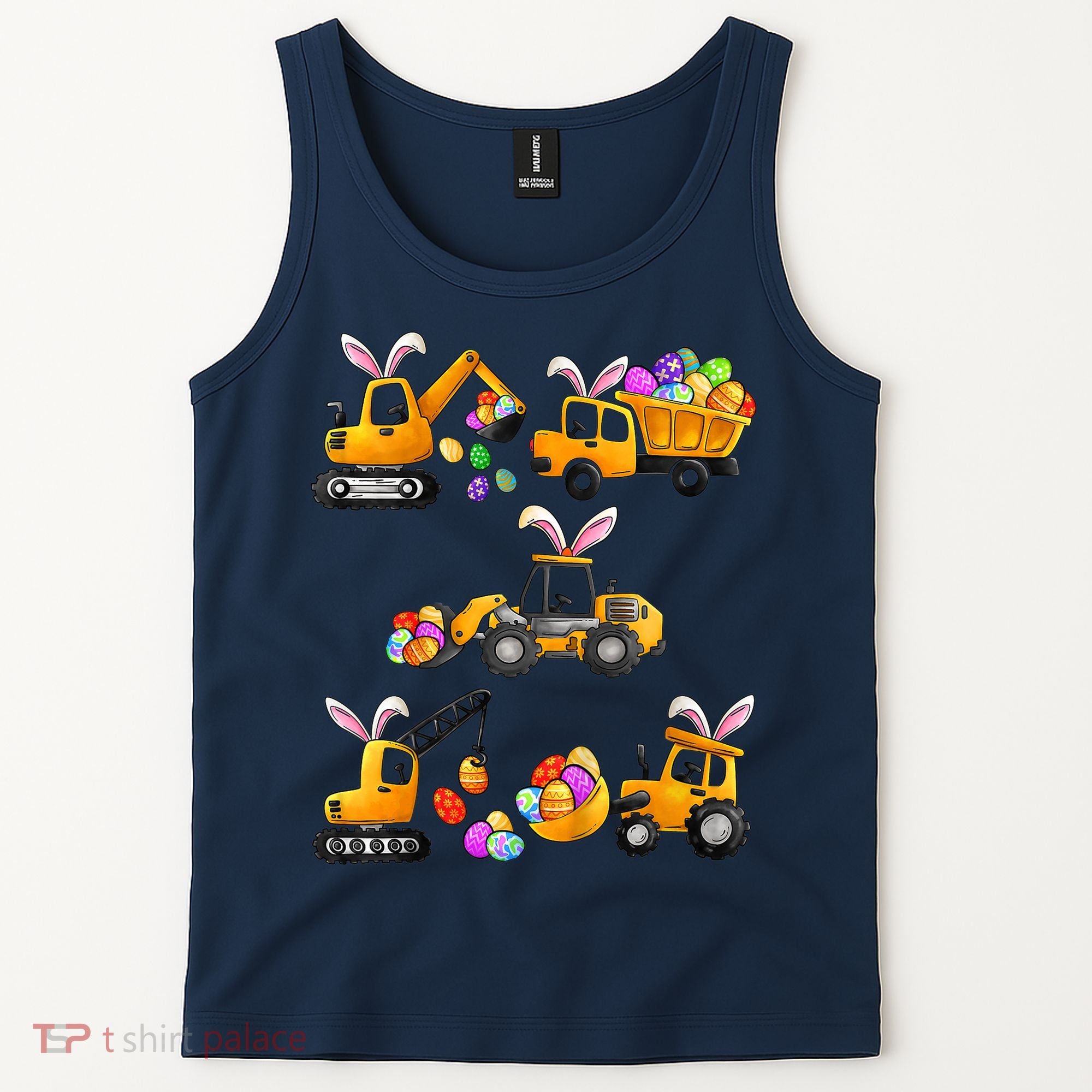 Easter day Bunny Construction Trucks Funny Boy Tank Top