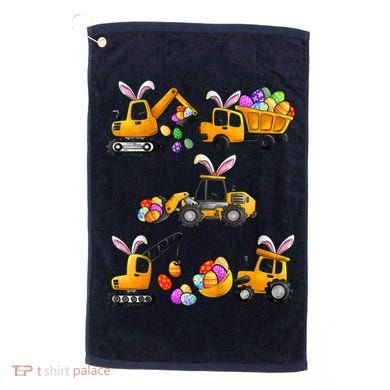 Easter day Bunny Construction Trucks Funny Boy Golf Towel