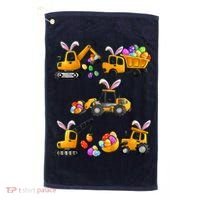 Easter day Bunny Construction Trucks Funny Boy Golf Towel thumb 0