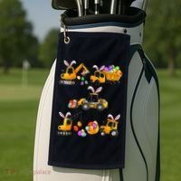 Easter day Bunny Construction Trucks Funny Boy Golf Towel thumb 2