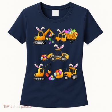 Easter day Bunny Construction Trucks Funny Boy Women's T-Shirt