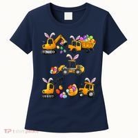Easter day Bunny Construction Trucks Funny Boy Women's T-Shirt thumb 0