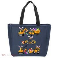 Easter day Bunny Construction Trucks Funny Boy Tote Bag thumb 0