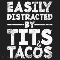 Easily Distracted By Tits And Tacos Adult Humor Gift Golf Towel thumb 3
