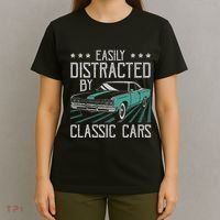 Easily Distracted By Classic Cars Funny Old Vintage Car Guy T-Shirt thumb 4