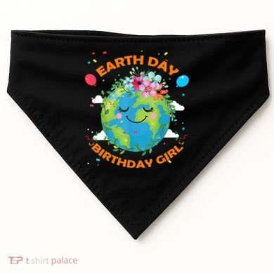 Earth Day Birthday Planet April 22nd Bday Environt Gift USA-Made Doggie Bandana
