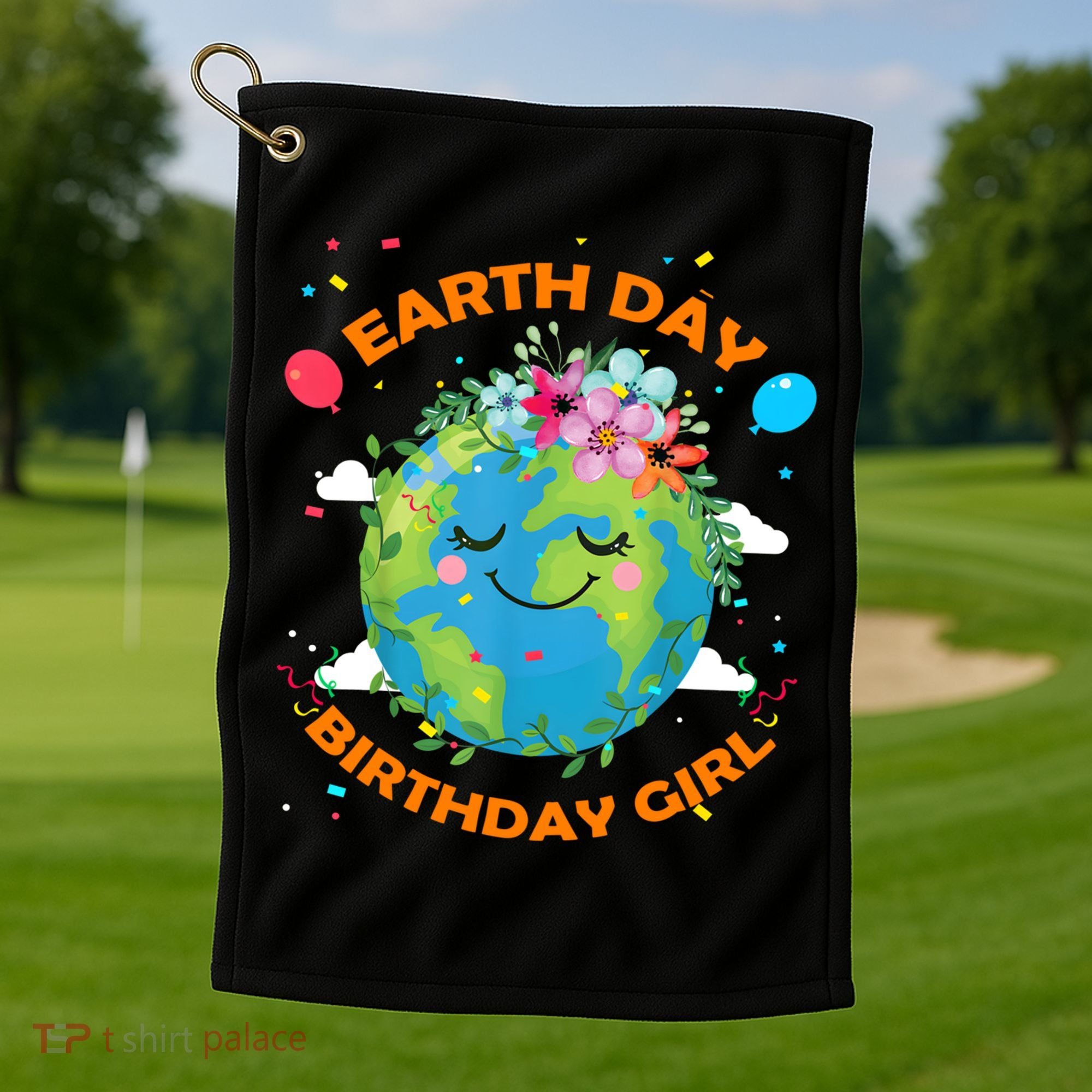 Earth Day Birthday Planet April 22nd Bday Environt Gift Golf Towel