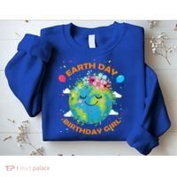Earth Day Birthday Planet April 22nd Bday Environt Gift Sweatshirt thumb 2