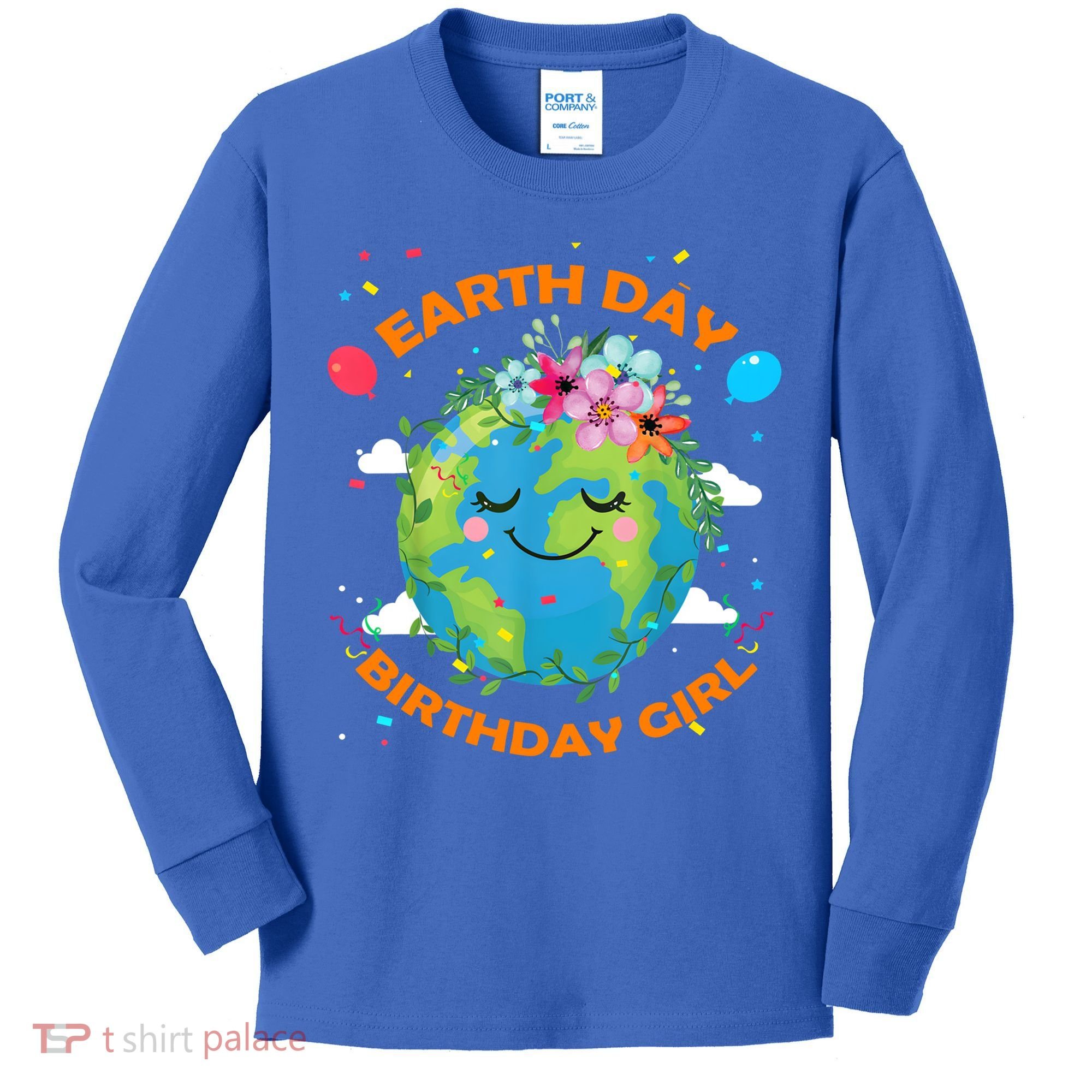 Earth Day Birthday Planet April 22nd Bday Environt Gift Kids Long Sleeve Shirt