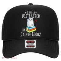 Easily Distracted By Cats And Books Funny Cat & Book Lover Hat thumb 0