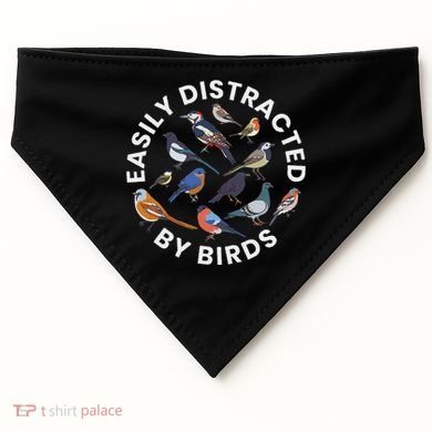 Easily Distracted By Birds Birdwatching Bird Owner USA-Made Doggie Bandana