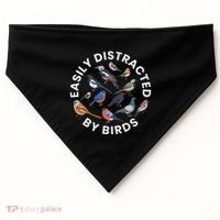 Easily Distracted By Birds Birdwatching Bird Owner USA-Made Doggie Bandana thumb 0