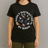 Easily Distracted By Birds Birdwatching Bird Owner T-Shirt thumb 4