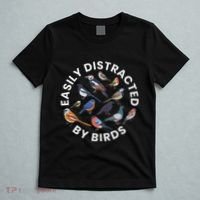 Easily Distracted By Birds Birdwatching Bird Owner T-Shirt thumb 5