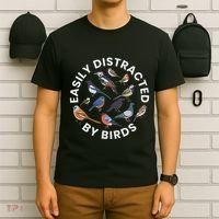 Easily Distracted By Birds Birdwatching Bird Owner T-Shirt thumb 6