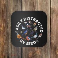 Easily Distracted By Birds Birdwatching Bird Owner Coaster thumb 0