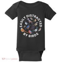 Easily Distracted By Birds Birdwatching Bird Owner Baby Bodysuit thumb 0