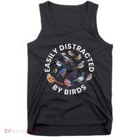Easily Distracted By Birds Birdwatching Bird Owner Tank Top thumb 0