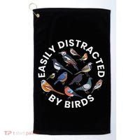 Easily Distracted By Birds Birdwatching Bird Owner Golf Towel thumb 0