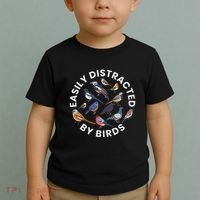 Easily Distracted By Birds Birdwatching Bird Owner Toddler T-Shirt thumb 2