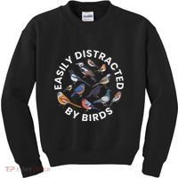Easily Distracted By Birds Birdwatching Bird Owner Kids Sweatshirt thumb 0