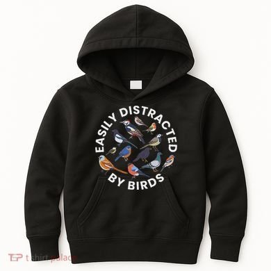 Easily Distracted By Birds Birdwatching Bird Owner Kids Hoodie