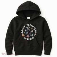 Easily Distracted By Birds Birdwatching Bird Owner Kids Hoodie thumb 0