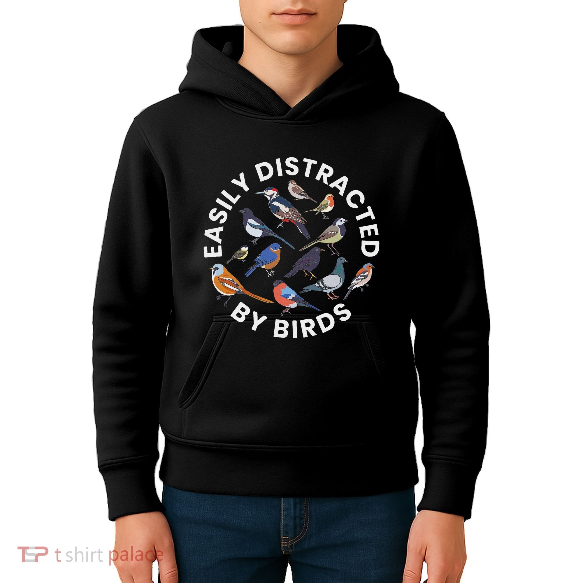 Easily Distracted By Birds Birdwatching Bird Owner Kids Hoodie