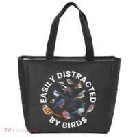 Easily Distracted By Birds Birdwatching Bird Owner Tote Bag thumb 0