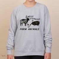 Easily Distracted By Farm Animals Women's Sweatshirt thumb 0