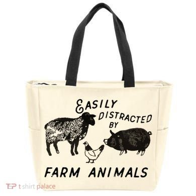 Easily Distracted By Farm Animals Tote Bag