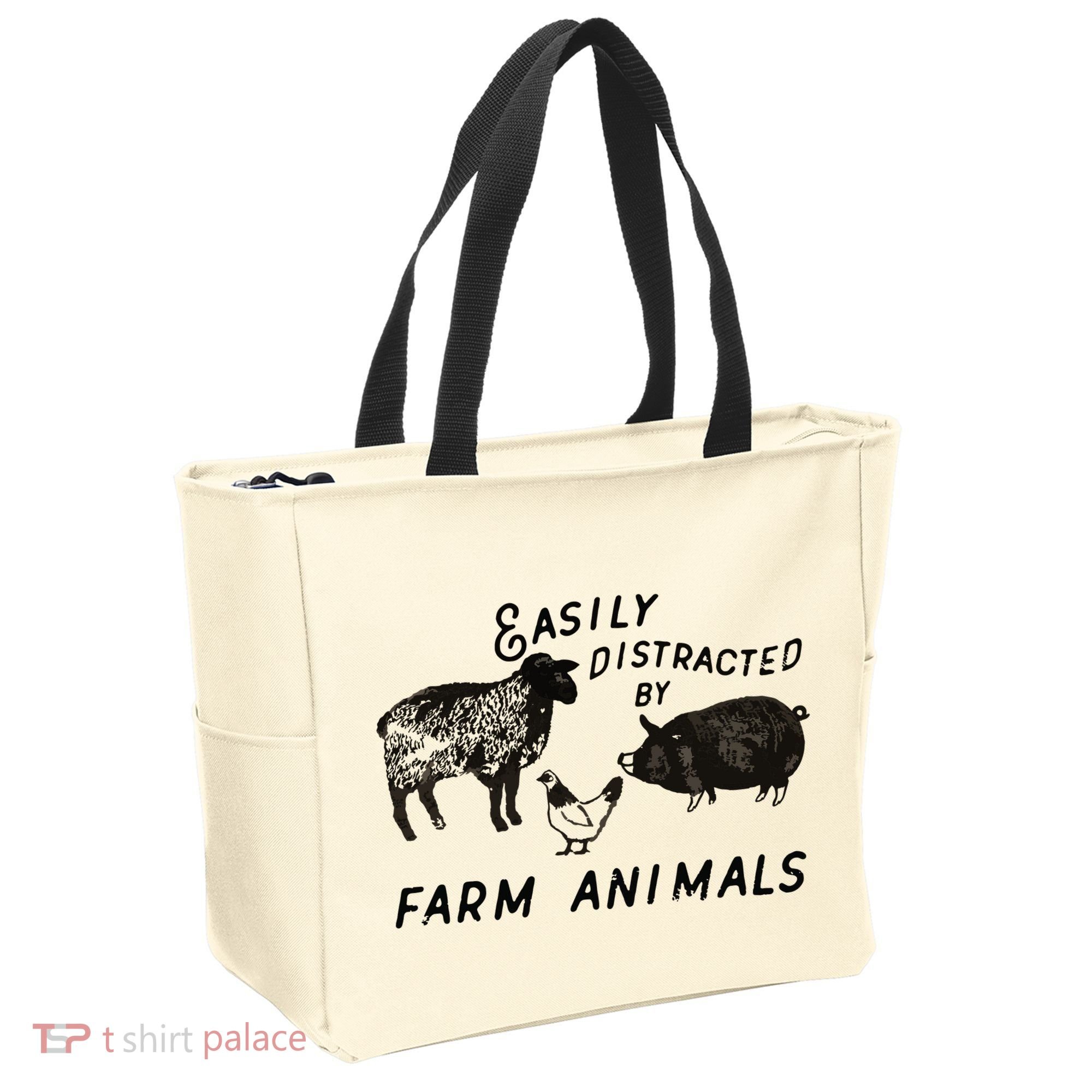 Easily Distracted By Farm Animals Tote Bag
