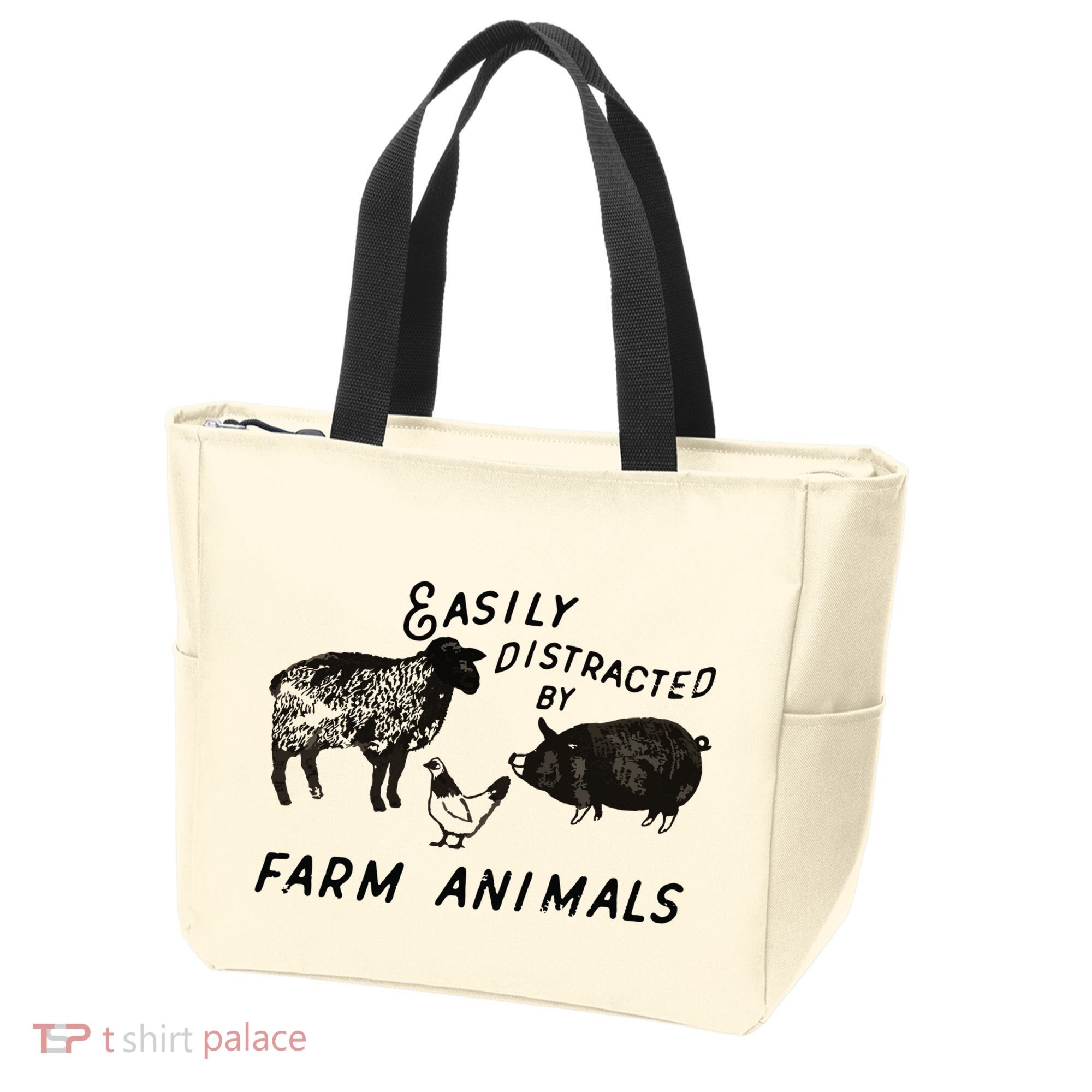 Easily Distracted By Farm Animals Tote Bag