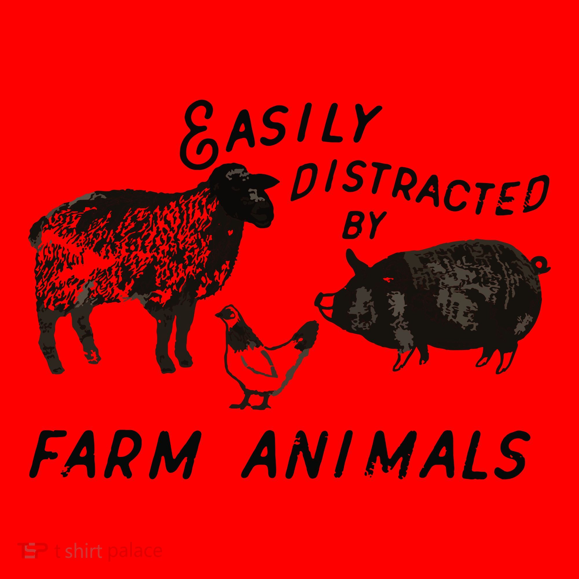 Easily Distracted By Farm Animals Santa Hat