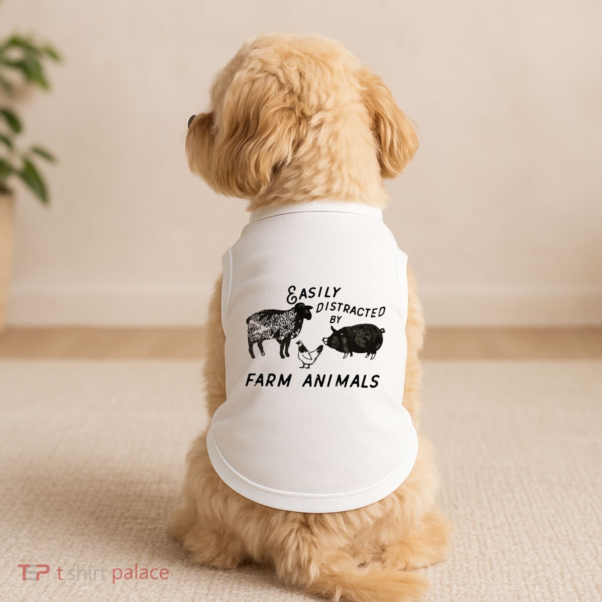 Easily Distracted By Farm Animals Doggie Tank