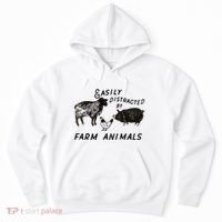 Easily Distracted By Farm Animals Hoodie thumb 0