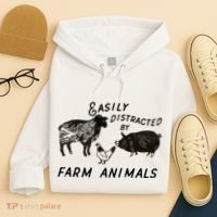 Easily Distracted By Farm Animals Hoodie thumb 4