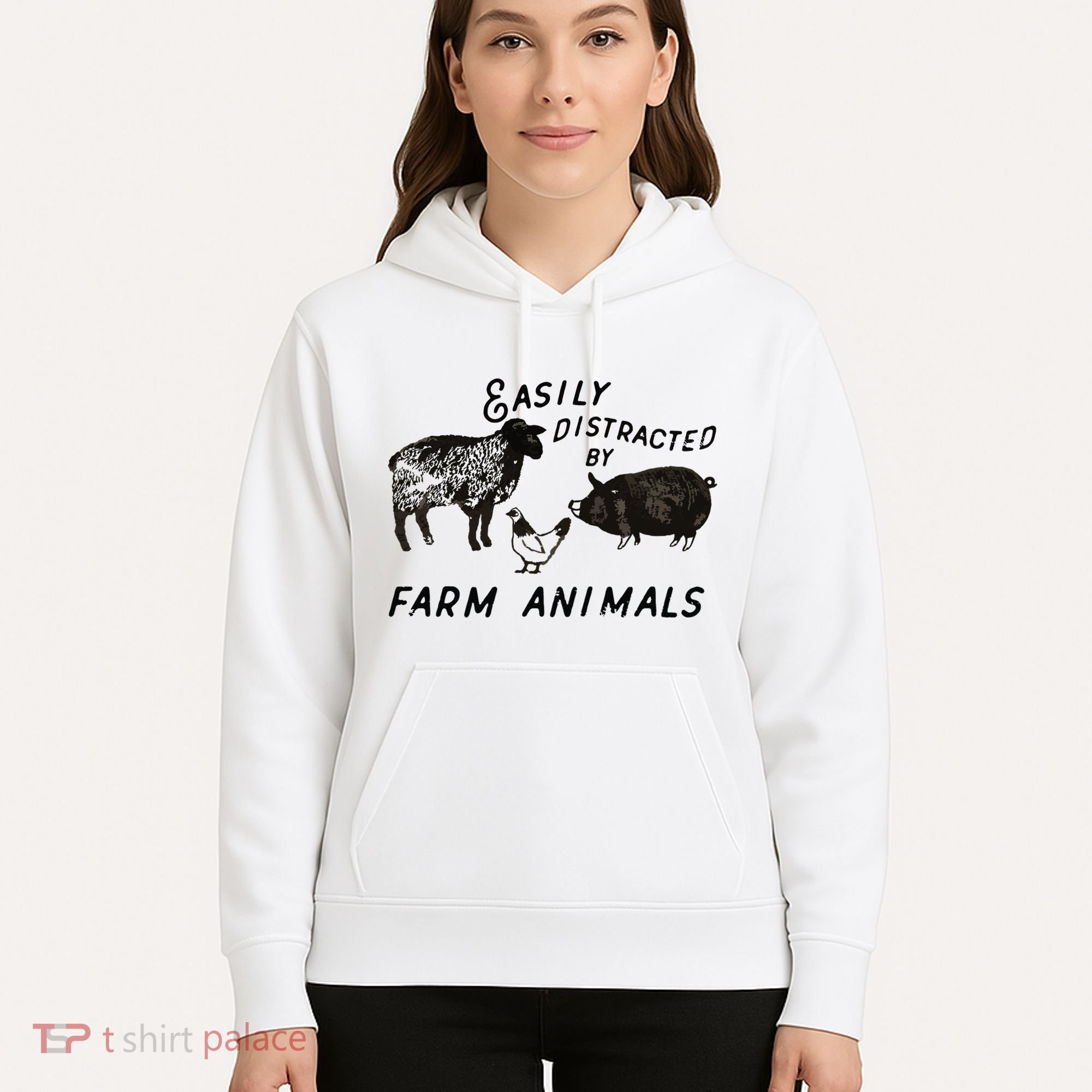 Easily Distracted By Farm Animals Hoodie