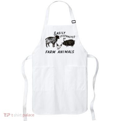 Easily Distracted By Farm Animals Apron
