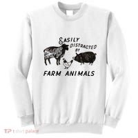 Easily Distracted By Farm Animals Sweatshirt thumb 0