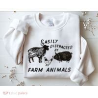 Easily Distracted By Farm Animals Sweatshirt thumb 2