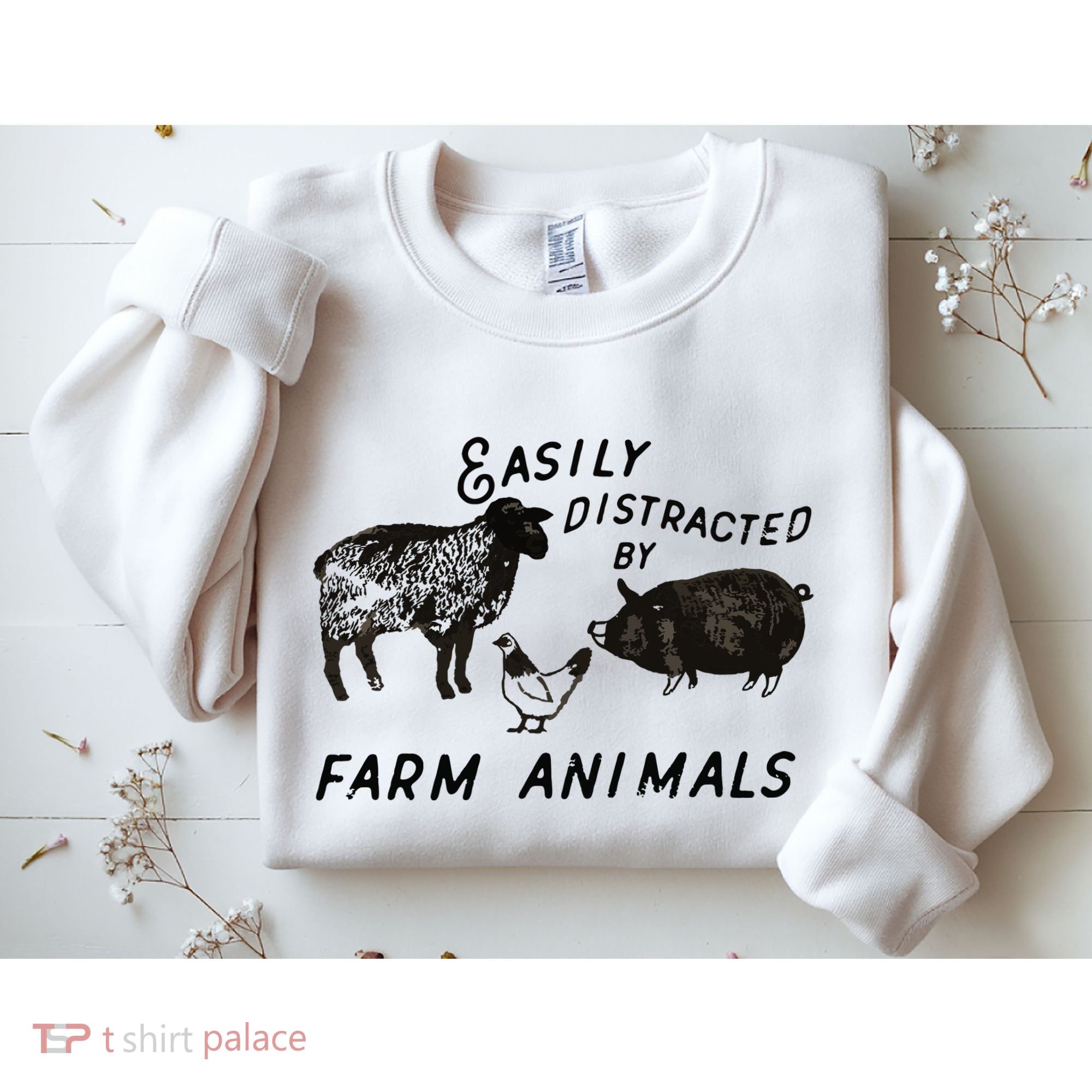 Easily Distracted By Farm Animals Sweatshirt