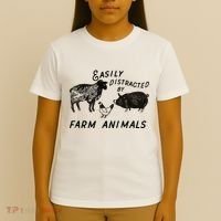 Easily Distracted By Farm Animals T-Shirt thumb 4