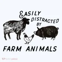 Easily Distracted By Farm Animals Button thumb 1