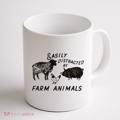 Easily Distracted By Farm Animals Coffee Mug back